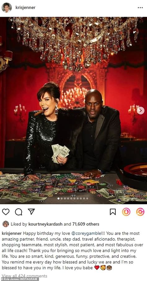 Kris Jenner Marks Corey Gamble's 42nd Birthday with Sweet Instagram .
